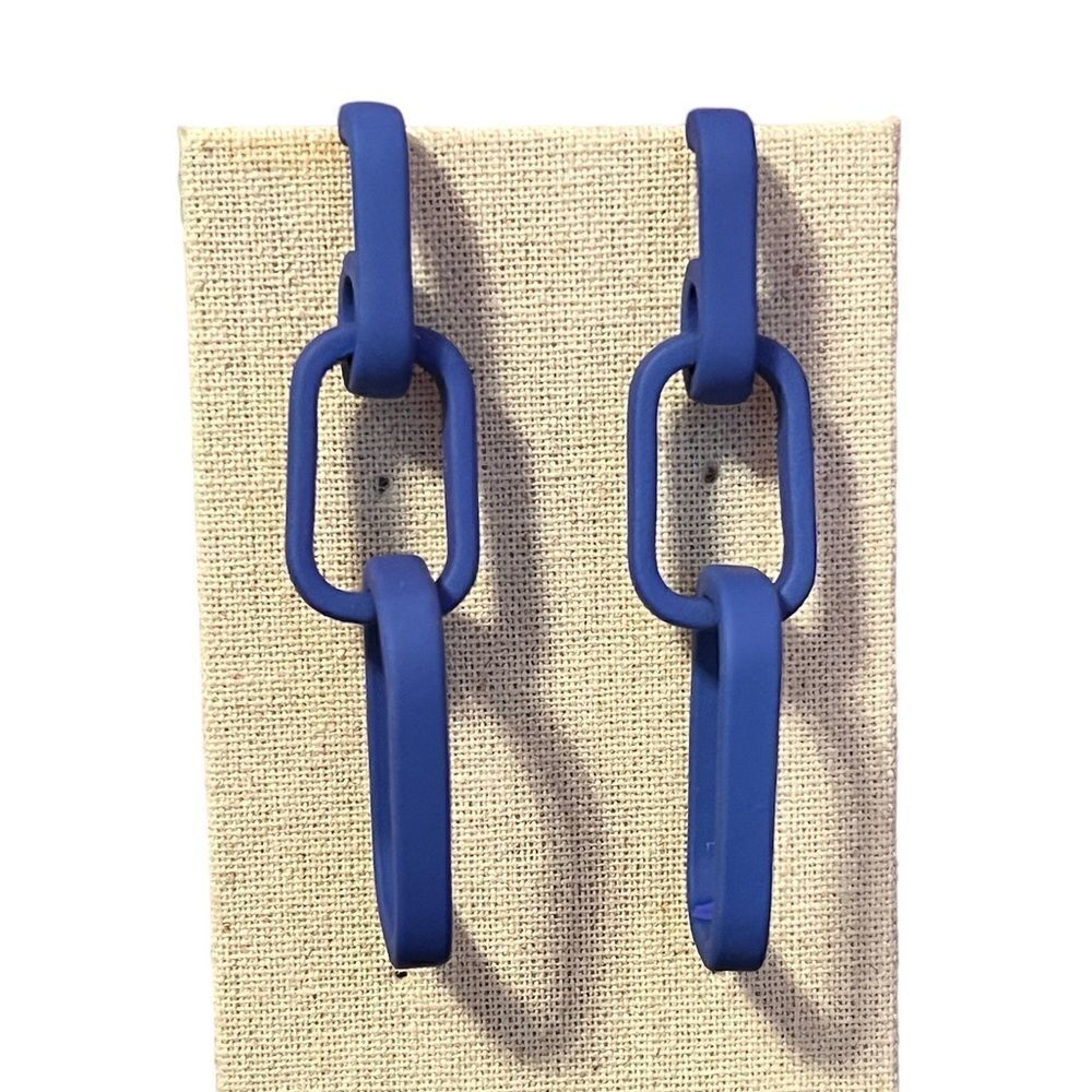 NWT Matte Blue Chain Link Earrings